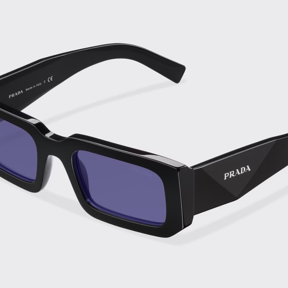 Prada Sunglasses PR06YS Black/Blue - Picture 1 of 12